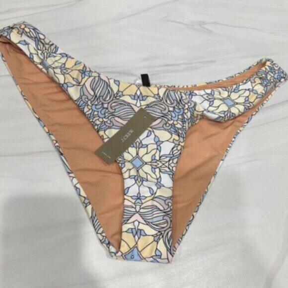 NWT J.Crew Blue & Orange Active Longline Swim Bikini Bottoms Size Small - Picture 2 of 5
